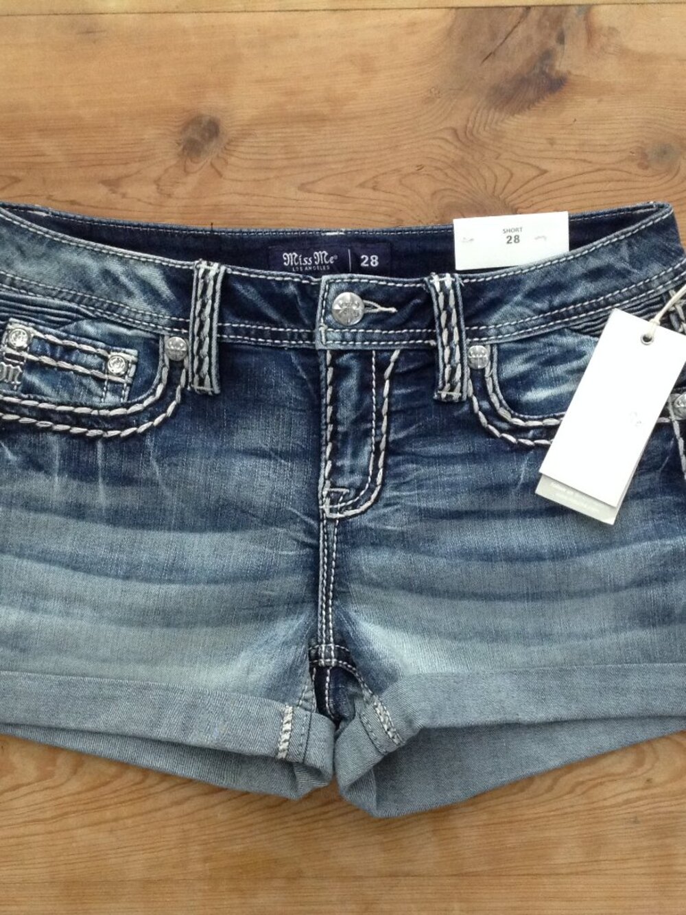 ⭐MISS ME DENIM SHORTS in Dark Blue, size 28 - NWT⭐